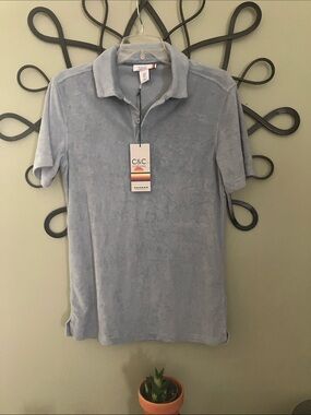 C&C California Light Blue Terry Polo Shirt